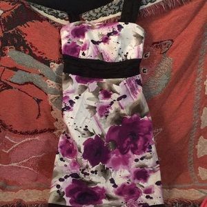 Knee Length Painted Floral Pattern Dress